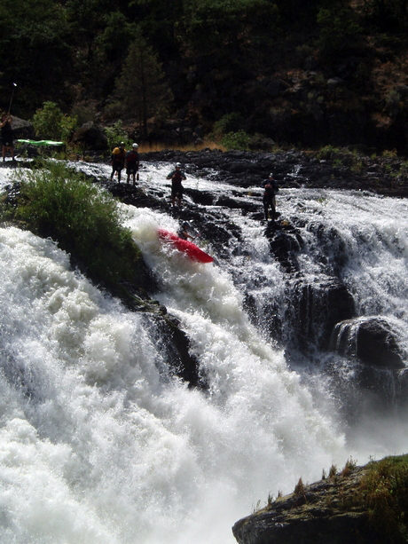 Darin McQuoid kayaks waterfall in Northern California